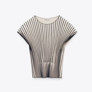 SOLD Zara Striped Pleated Top NWT